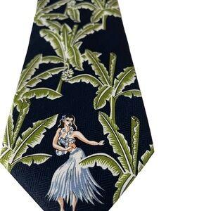 Island News Creation men’s neck tie with PalmLeaves and Hula Girl 100% Polyestet